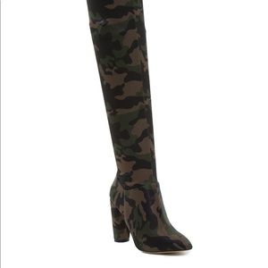 ALDO ARMY FATIGUE KNEE HIGH BOOTS